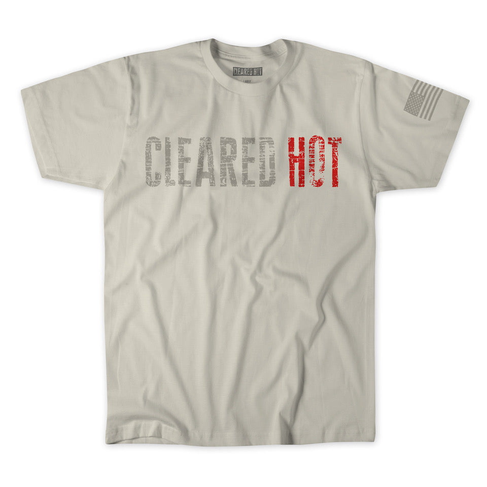 Cleared Hot Tee - Tan and Fire